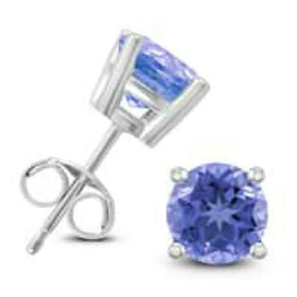 Jewelry - 14 K White Gold 1 Carat Tanzanite Studs